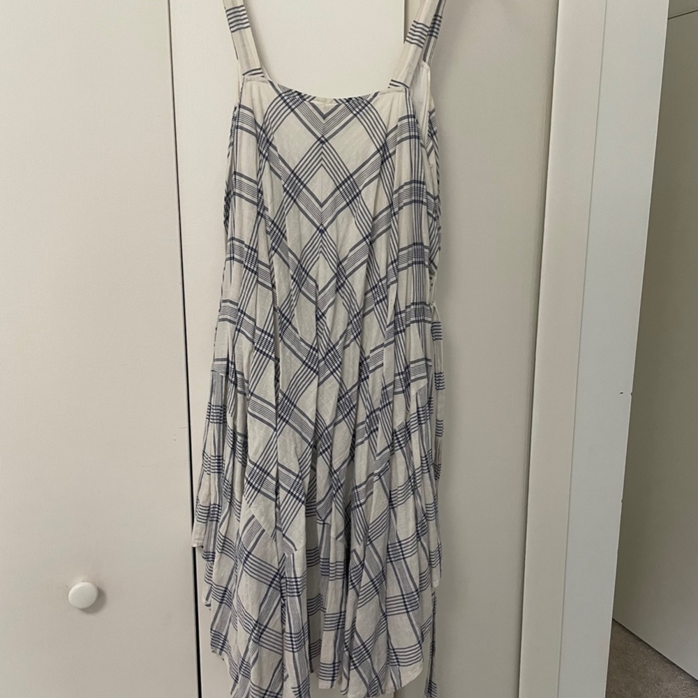 Anthropologie Holding Horses Blue White Plaid Handkerchief Sundress. - Picture 4 of 7